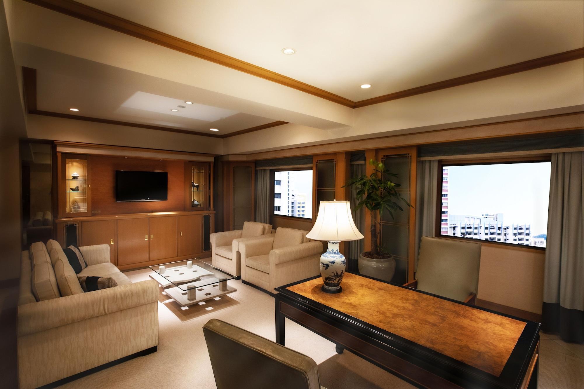 Hotel New Otani Hakata Fukuoka  Zewnętrze zdjęcie A 3D rendering of a living room